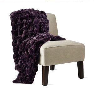 Z gallerie purple fur throw / blanket